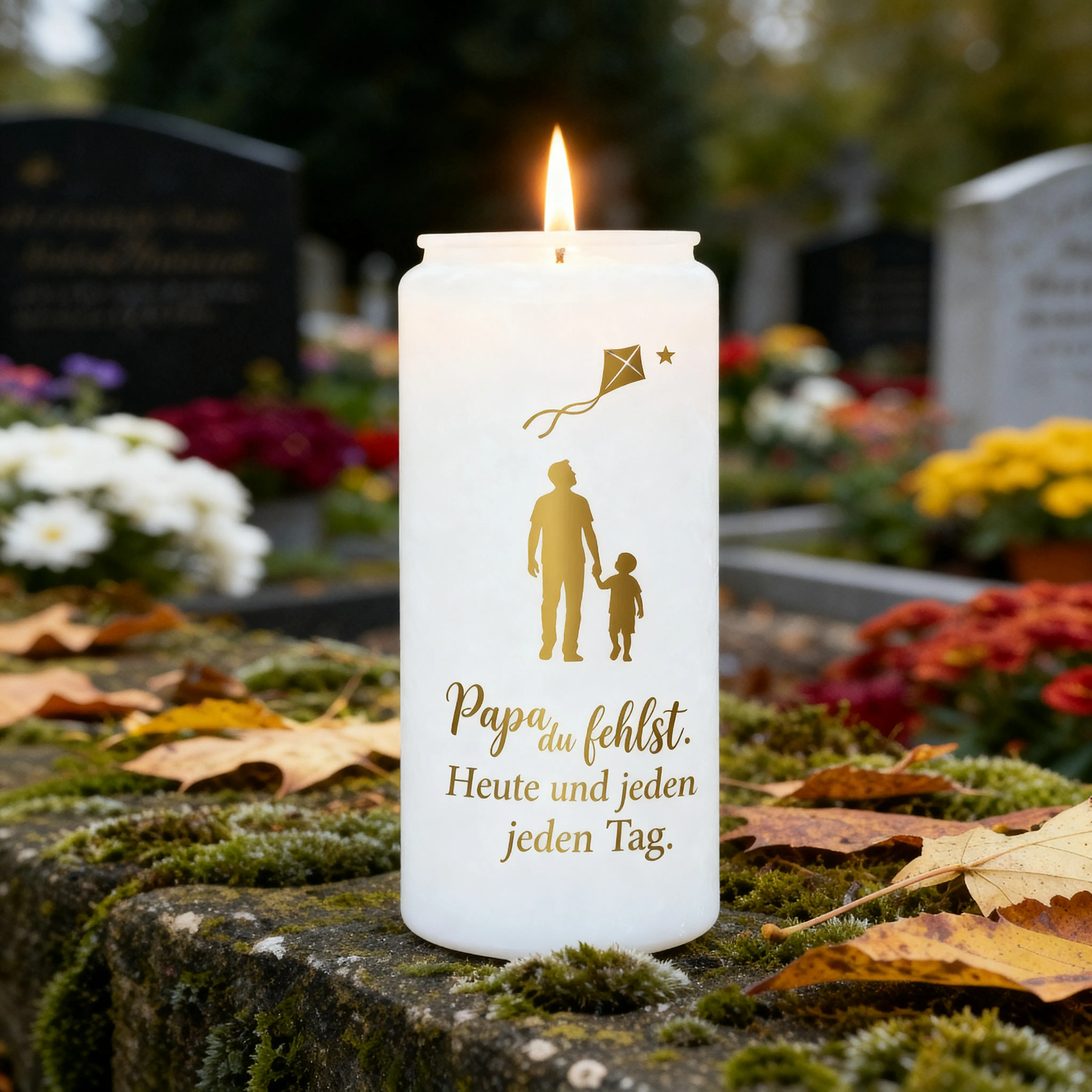 Grablichtaufkleber Papa