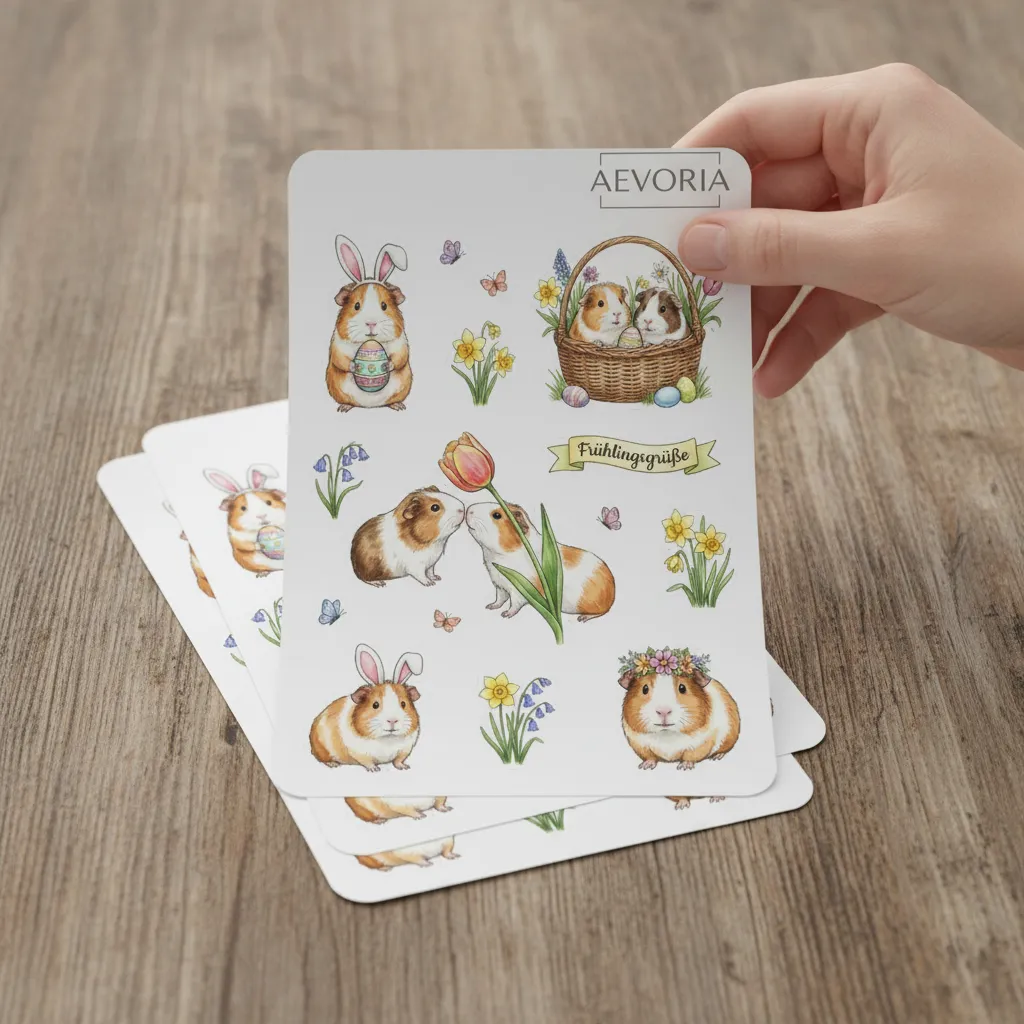 Stickerbogen Meerschweinchen Ostern