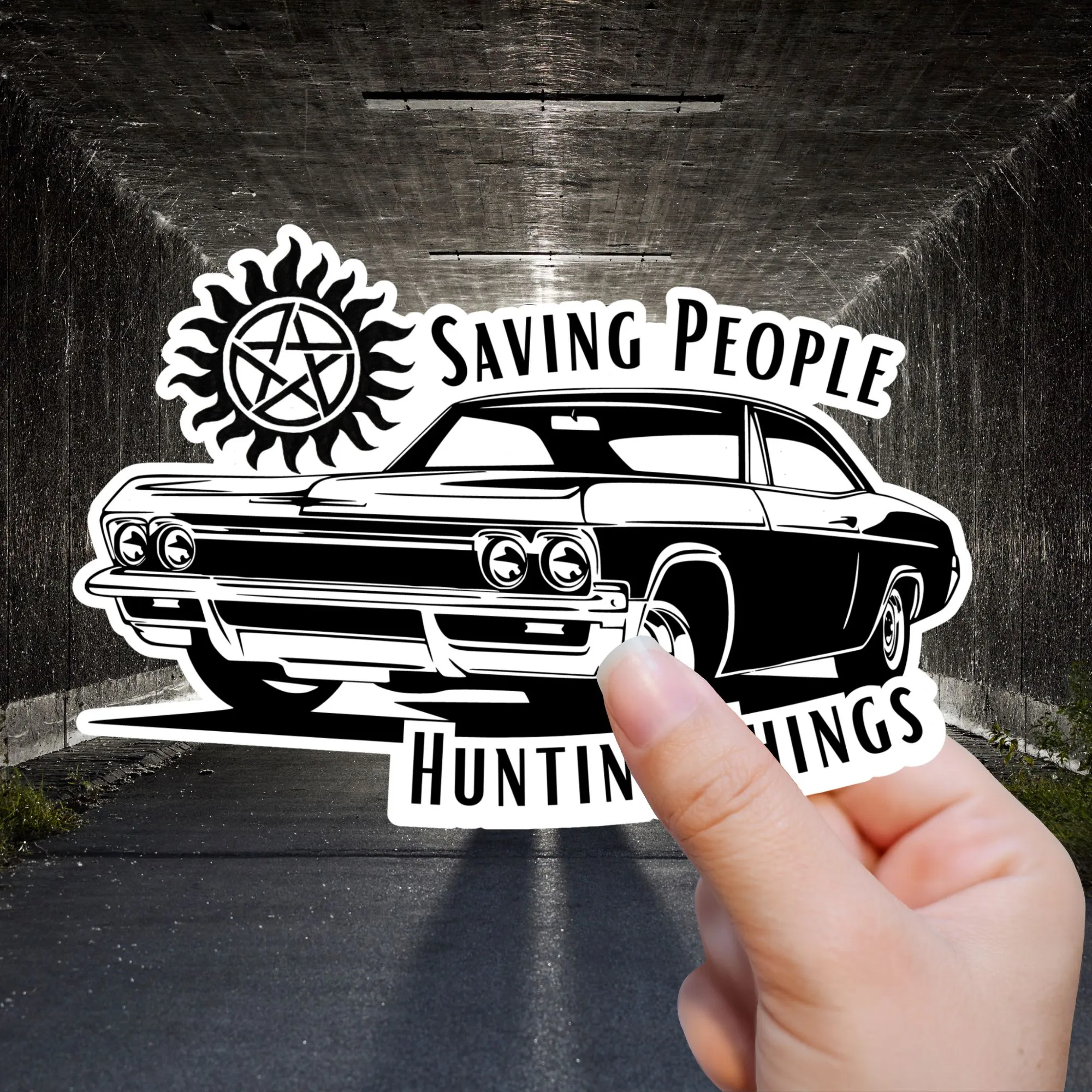 Supernatural Auto Sticker Saving People Hunting Things