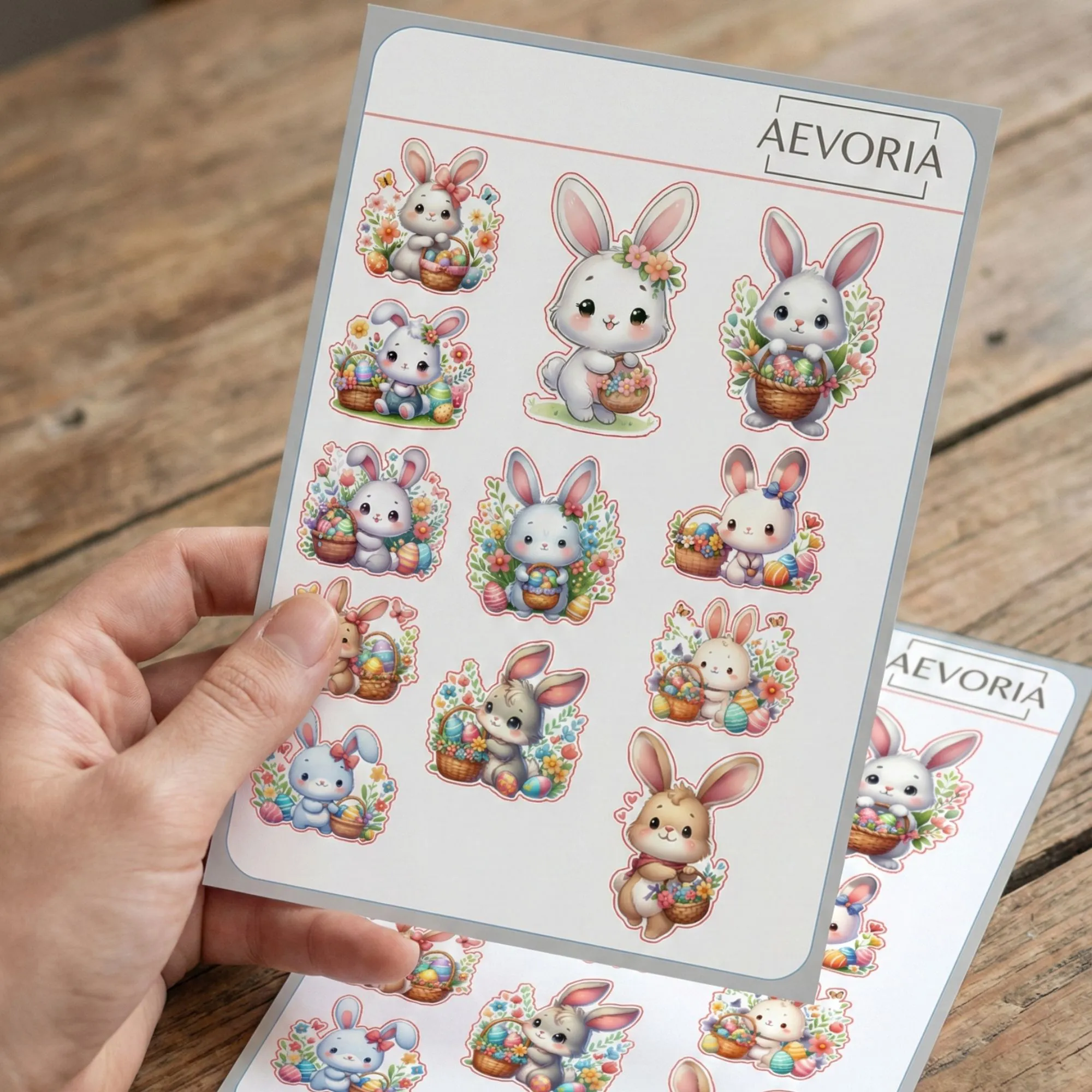 Süßer Oster Stickerbogen