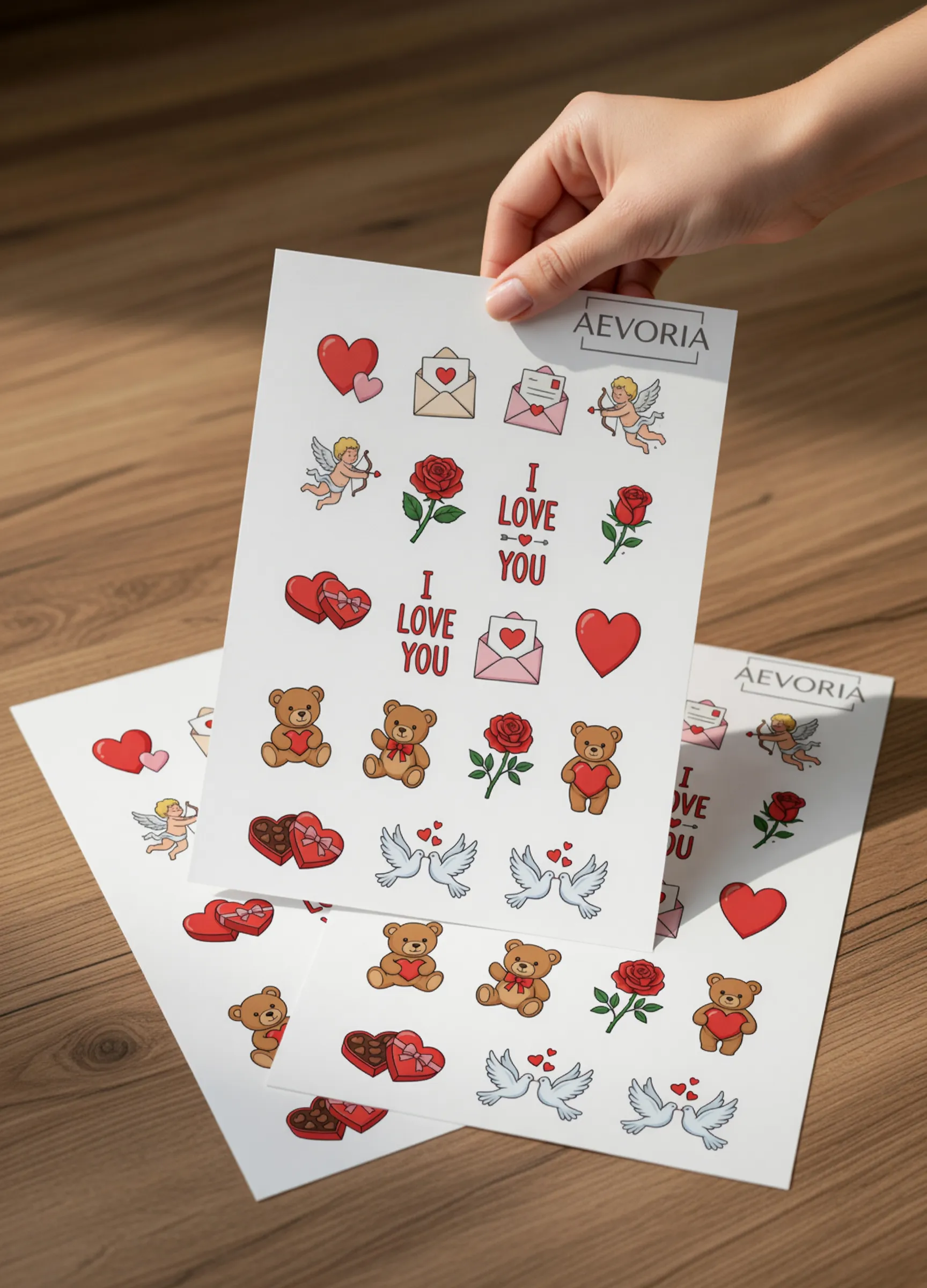 Stickerbogen Valentinstag Liebe
