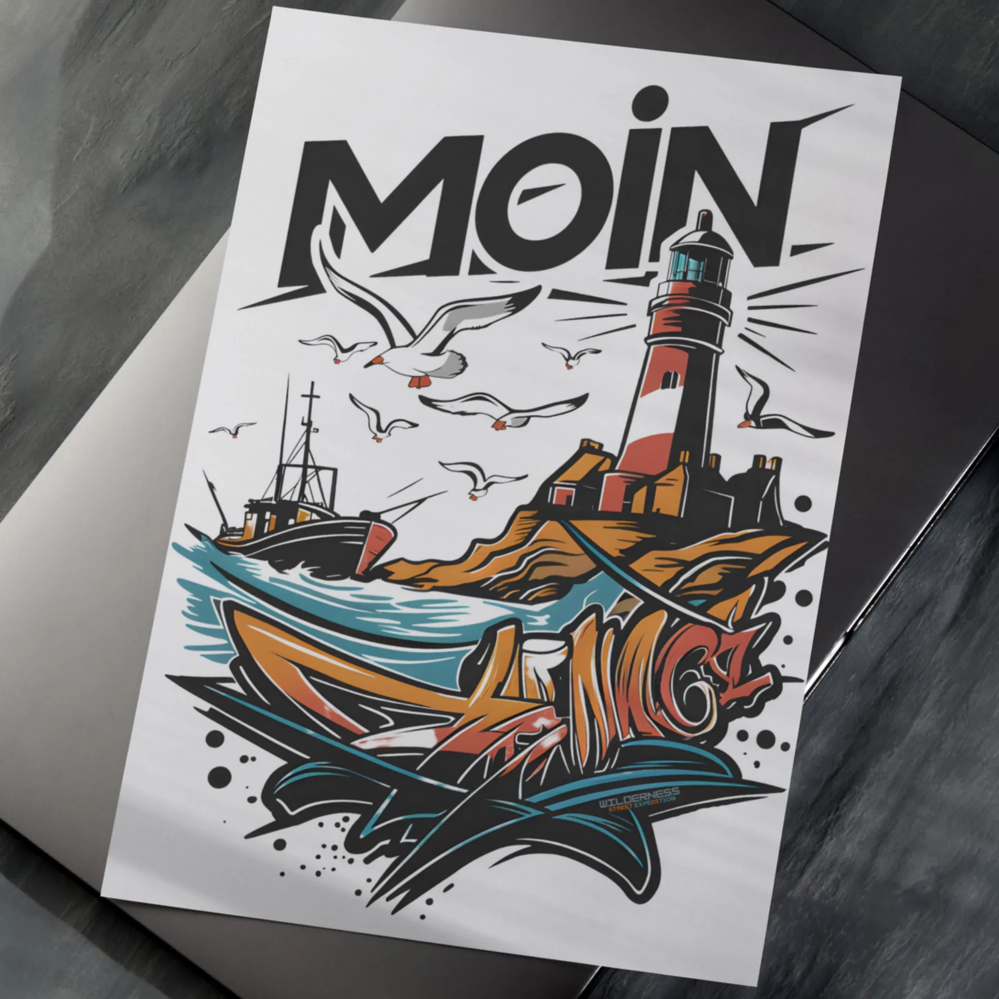 Moin Postkarte Maritim