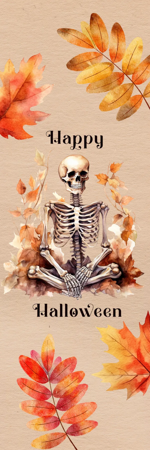 Happy Halloween Lesezeichen Skelett
