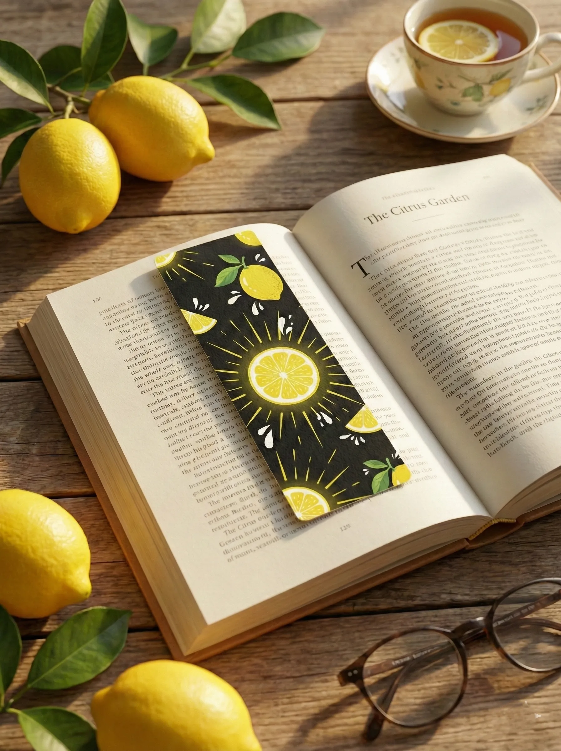 Lesezeichen Zitronen Muster