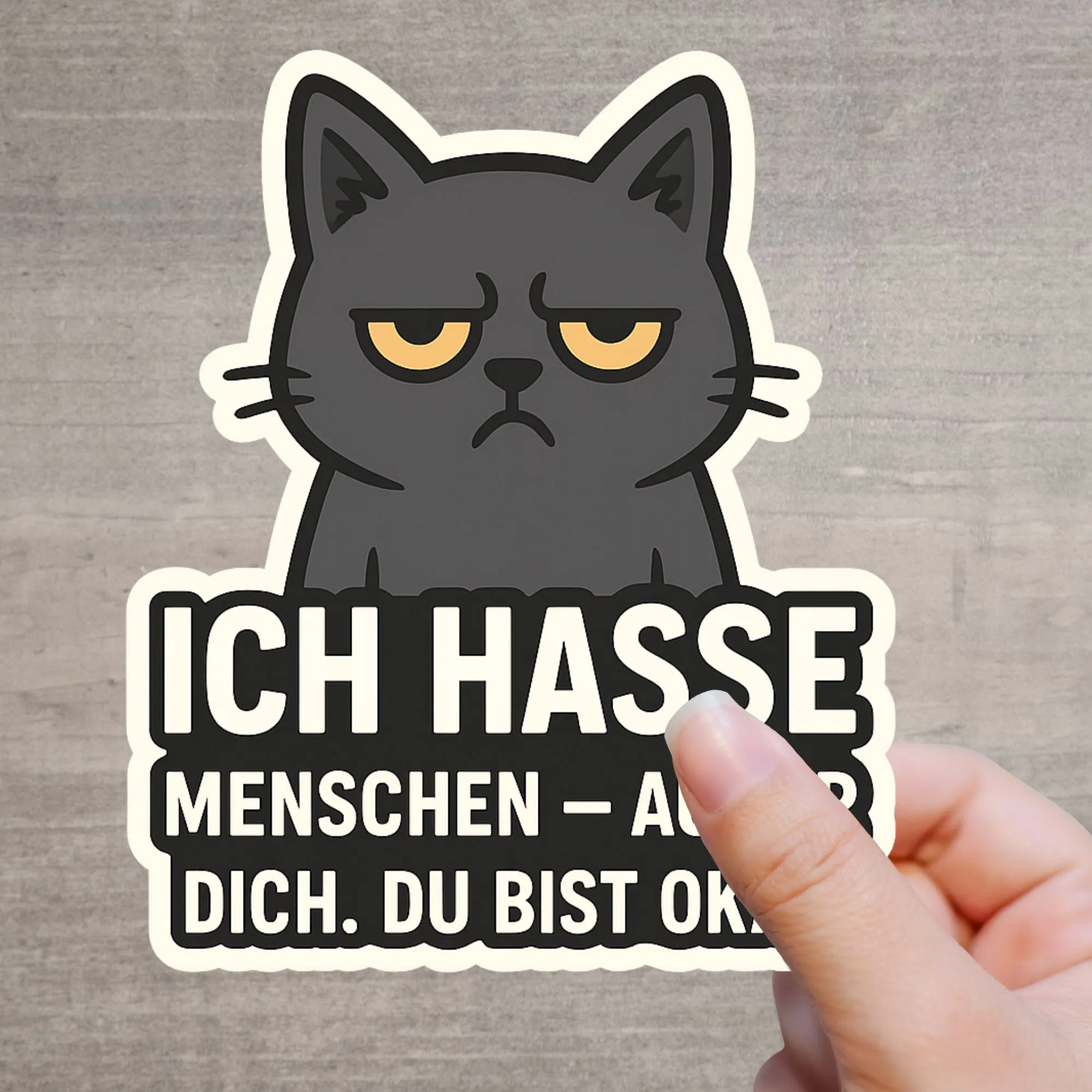 Lustiger Katzen Sticker Ich hasse Menschen