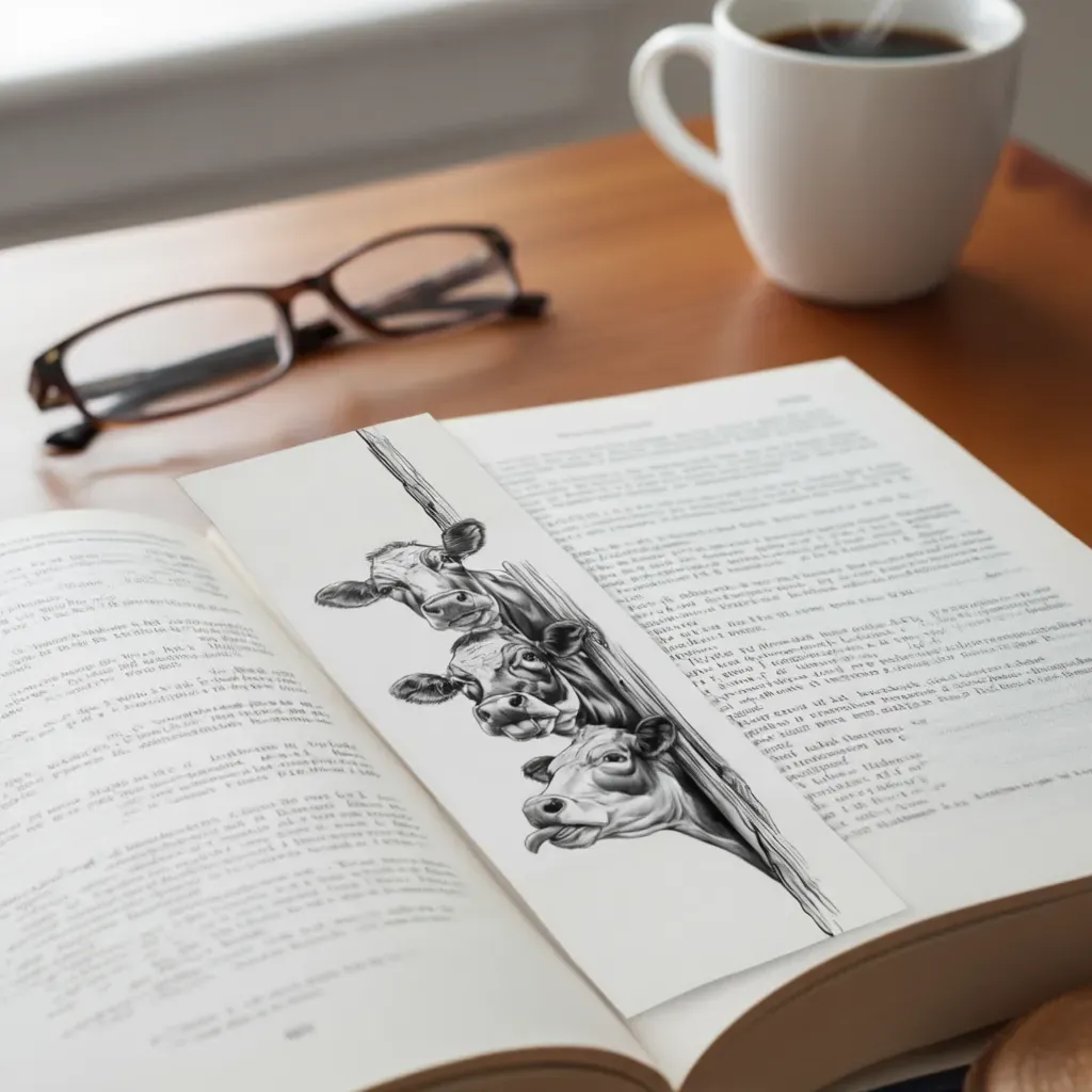 Lesezeichen Kühe Lustig