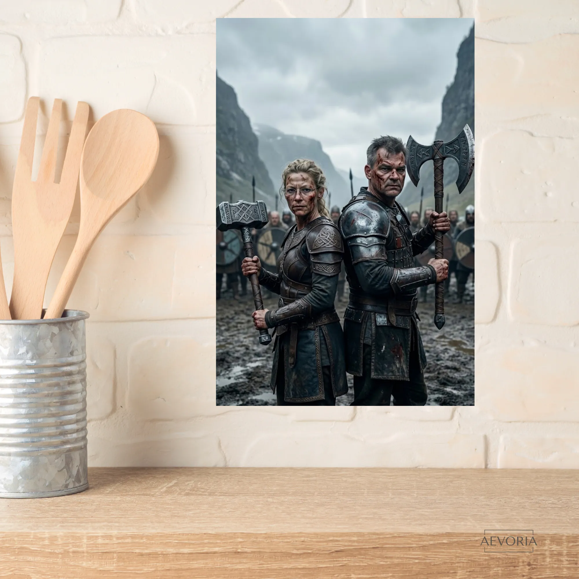 Personalisiertes Poster Wikinger Paar