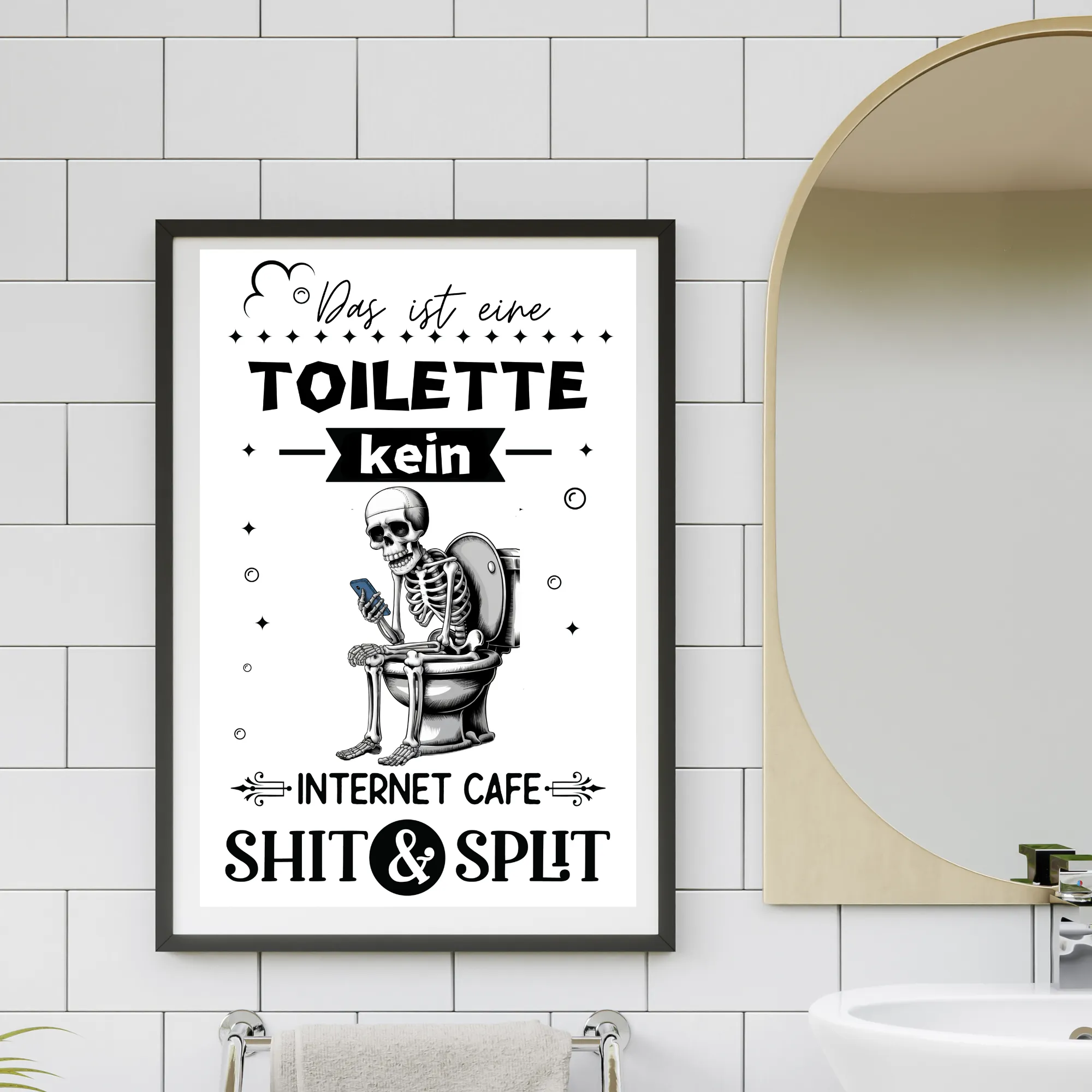 Poster Toilette Lustig | Shit & Split Skelett
