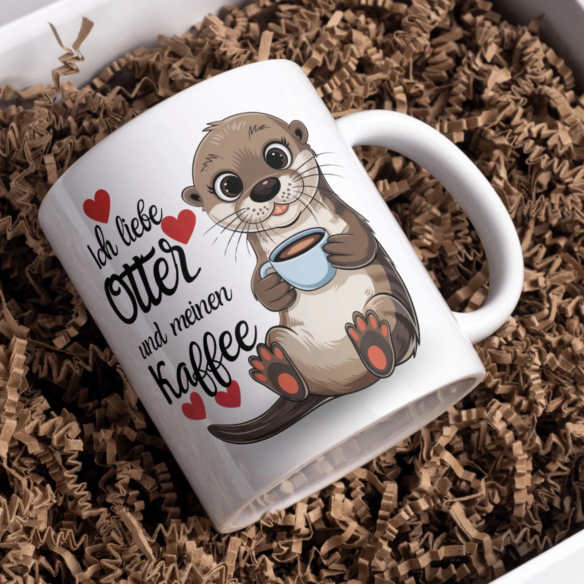 Tasse mit süßem Otter