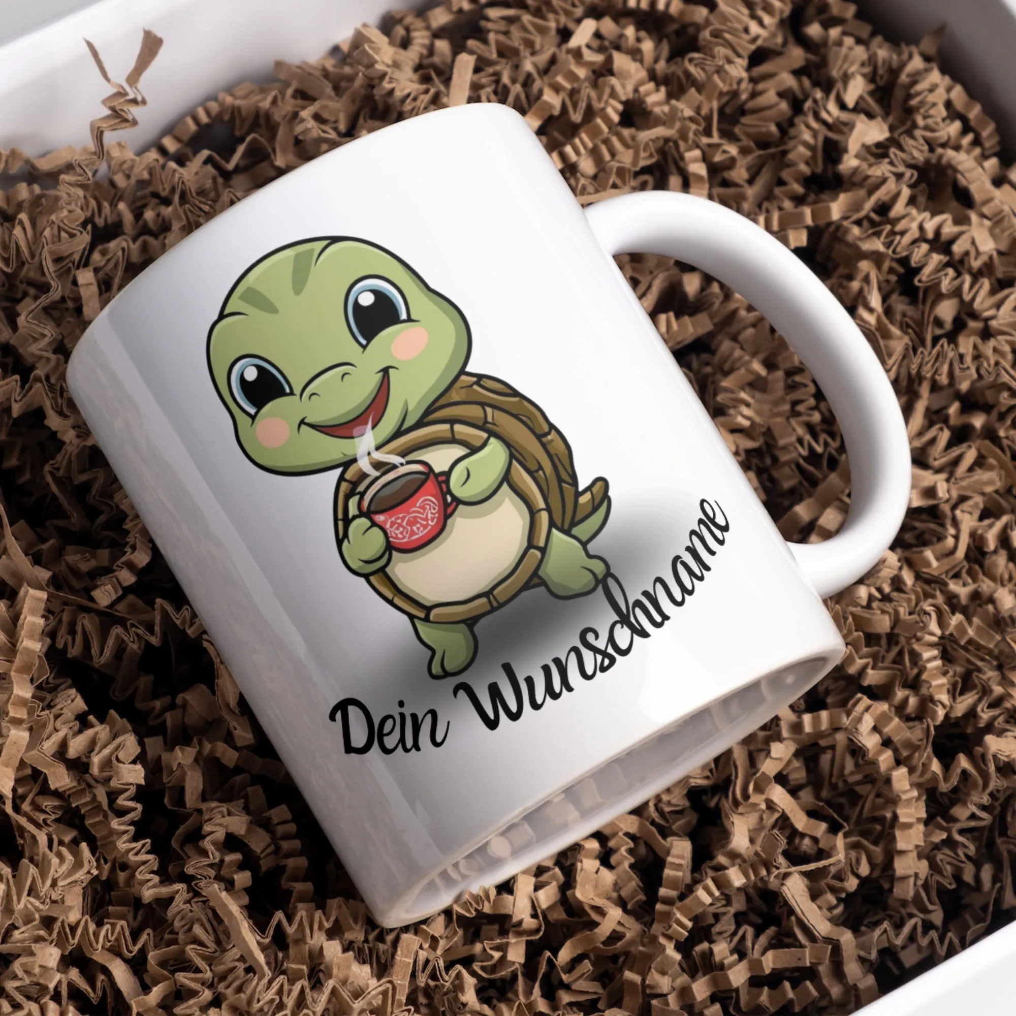 Personalisierte Tasse Schildkröte mit Namen